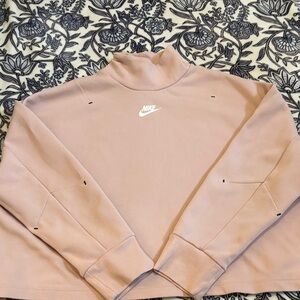 Nike Blush Pink Mock Neck Cropped Sweatshirt
